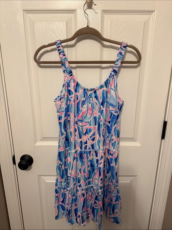 Lilly Pulitzer Dresses & Skirts - Lilly Pulitzer Blue & Pink Printed Midi Sundress